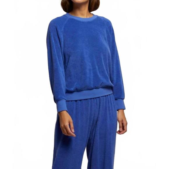 NEW PERFECTWHITETEE saylor crew sweatshirt in violet blue - Picture 4 of 5